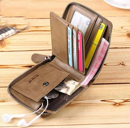 Men's Genuine Leather Wallet Compact Daily Carry