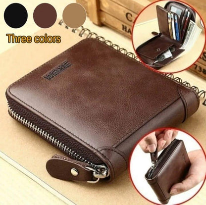 Men's Genuine Leather Wallet Compact Daily Carry