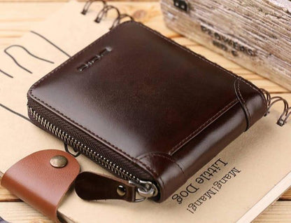 Men's Genuine Leather Wallet Compact Daily Carry