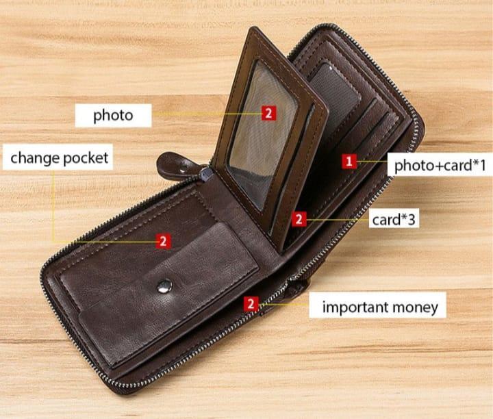 Men's Genuine Leather Wallet Compact Daily Carry