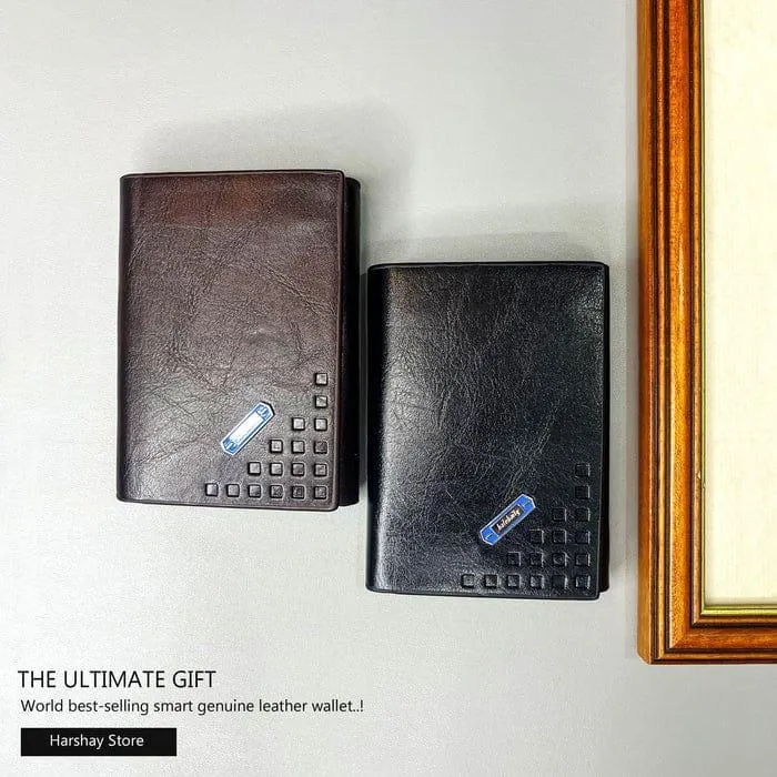 Men's Leather Trifold Wallet Multicolor Premium Design