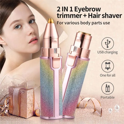 Rechargeable 2-in-1 Eyebrow & Hair Trimmer for Women