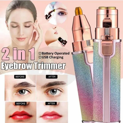 Rechargeable 2-in-1 Eyebrow & Hair Trimmer for Women