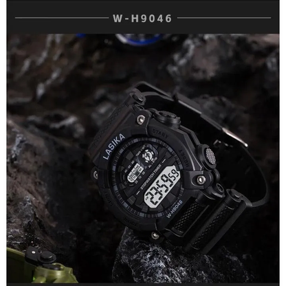 Men's Black Digital Sports Watch Water Resistant