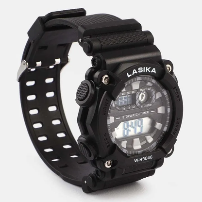 Men's Black Digital Sports Watch Water Resistant