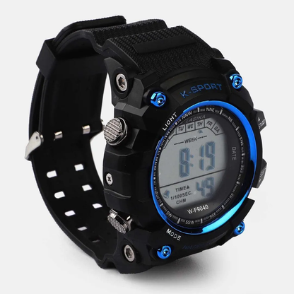 Men's Black Digital Sports Watch Water Resistant