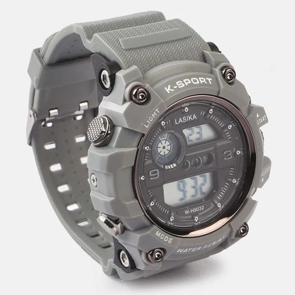 Men's Black Digital Sports Watch Water Resistant