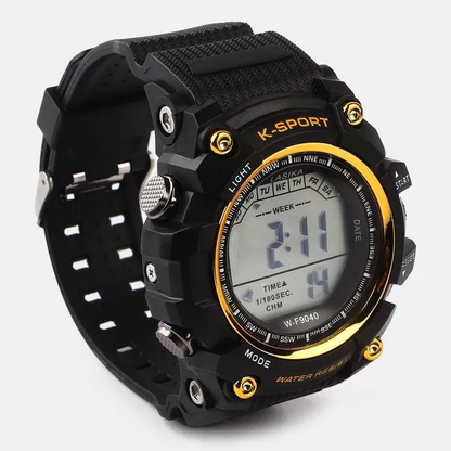 Men's Black Digital Sports Watch Water Resistant
