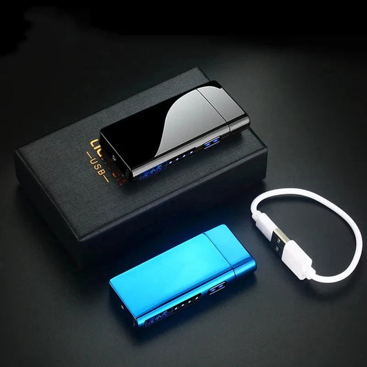 USB Electric Double Arc Lighter – Windproof & Rechargeable