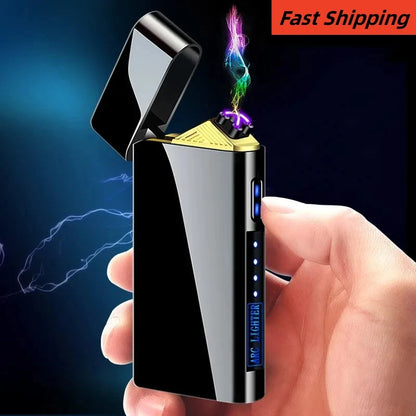USB Electric Double Arc Lighter – Windproof & Rechargeable